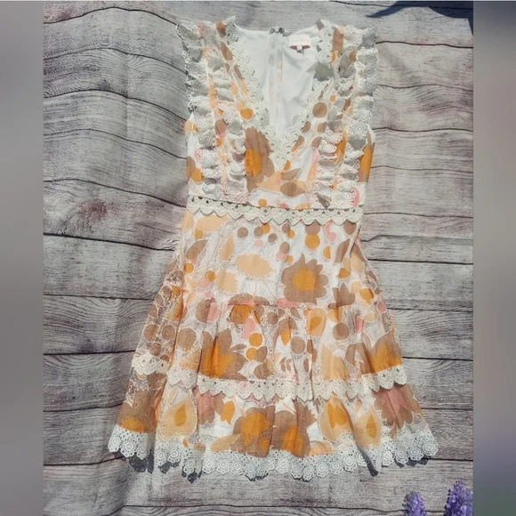 chinese dress ladies Entro Floral Lace Up Maxi Dress Size S